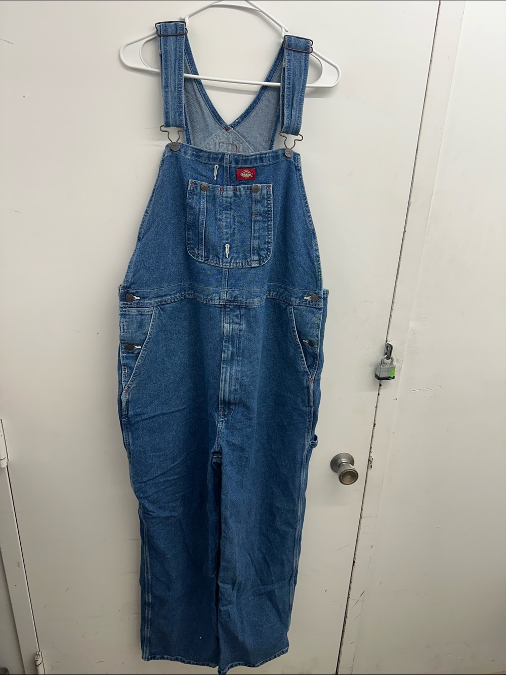 Dickies Vintage Class Blue Denim Work Overalls with Front Bib Pocket Fit 38 x 30